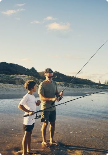 son and dad fishing