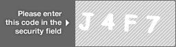 captcha code for visual authentication  letter J number 4 letter F number 7