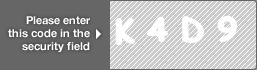 captcha code for visual authentication  letter K number 4 letter D number 9