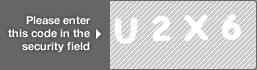 captcha code for visual authentication  letter U number 2 letter X number 6