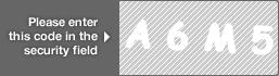 captcha code for visual authentication  letter A number 6 letter M number 5