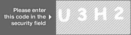 captcha code for visual authentication  letter U number 3 letter H number 2