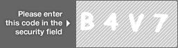 captcha code for visual authentication  letter B number 4 letter V number 7