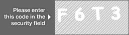 captcha code for visual authentication  letter F number 6 letter T number 3