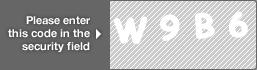captcha code for visual authentication  letter W number 9 letter B number 6