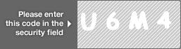 captcha code for visual authentication  letter U number 6 letter M number 4