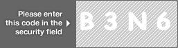 captcha code for visual authentication  letter B number 3 letter N number 6