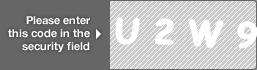 captcha code for visual authentication  letter U number 2 letter W number 9