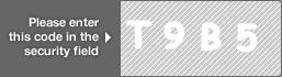 captcha code for visual authentication  letter T number 9 letter B number 5