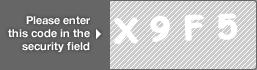 captcha code for visual authentication  letter X number 9 letter F number 5