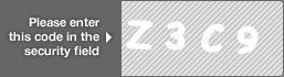 captcha code for visual authentication  letter Z number 3 letter C number 9