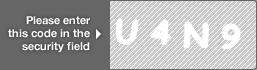 captcha code for visual authentication  letter U number 4 letter N number 9
