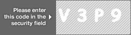 captcha code for visual authentication  letter V number 3 letter P number 9