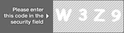 captcha code for visual authentication  letter W number 3 letter Z number 9