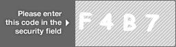 captcha code for visual authentication  letter F number 4 letter B number 7