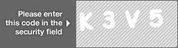 captcha code for visual authentication  letter K number 3 letter V number 5