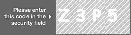 captcha code for visual authentication  letter Z number 3 letter P number 5