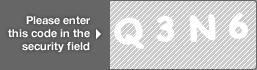 captcha code for visual authentication  letter Q number 3 letter N number 6